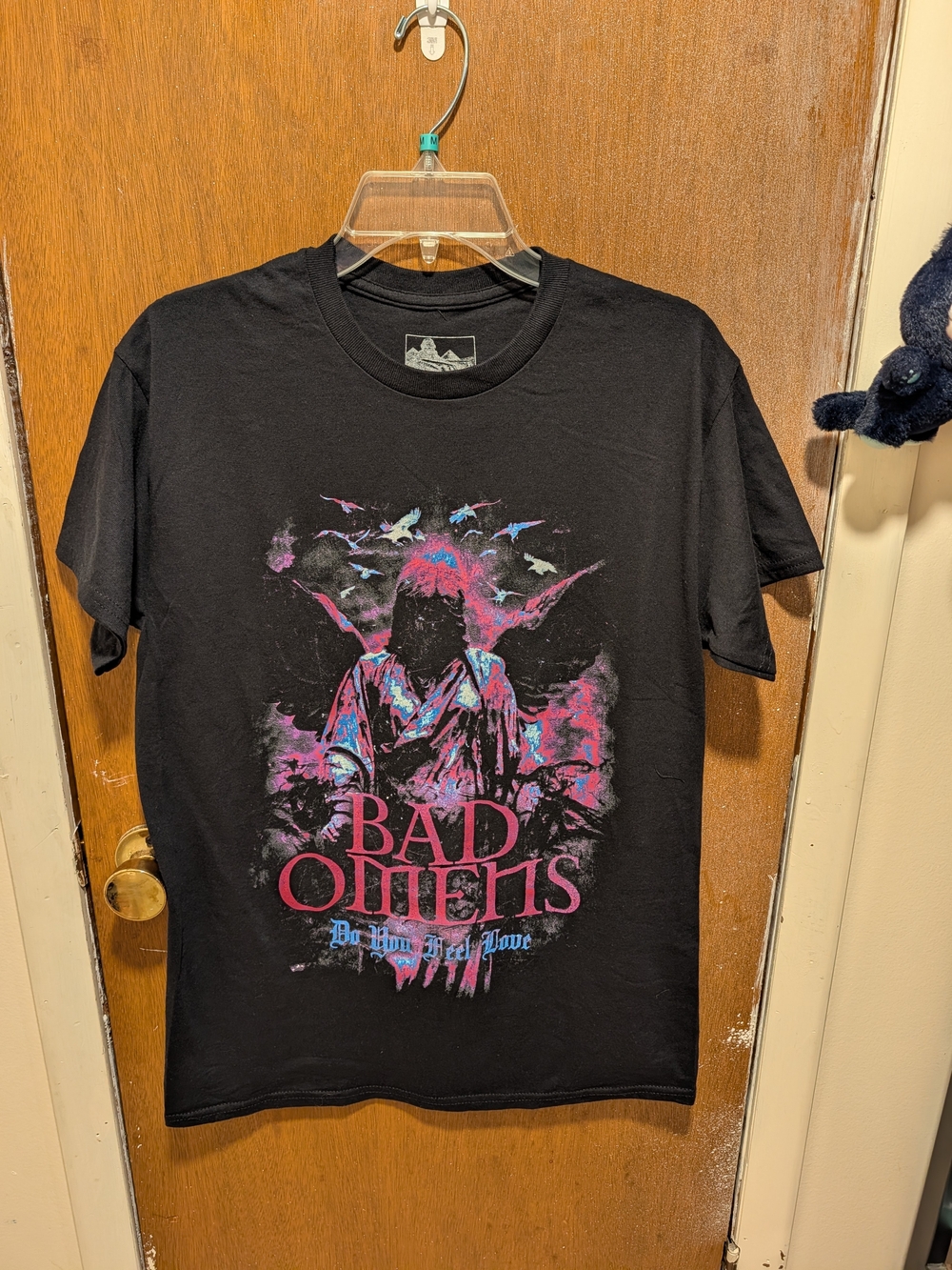 Bad Omens Black Graphic Band T-Shirt - Pink & Blue Print